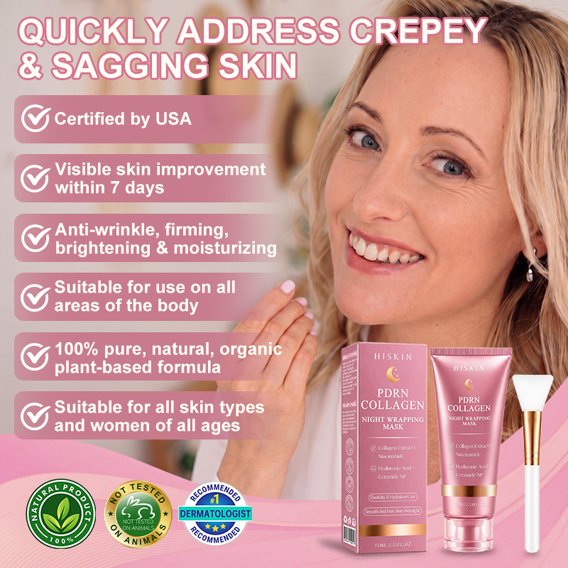 Official: 𝐇𝐈𝐒𝐊𝐈𝐍® 𝐏𝐃𝐑𝐍 𝐂𝐨𝐥𝐥𝐚𝐠𝐞𝐧 𝐍𝐢𝐠𝐡𝐭 𝐖𝐫𝐚𝐩𝐩𝐢𝐧𝐠 𝐌𝐚𝐬𝐤- Anti-aging, Hydrating, Skin Firming & Lifting, Skin Repair, Even Tone, Acne and Dark Spot Treatment, Wart and Mole Removal, and Psoriasis Relief.
