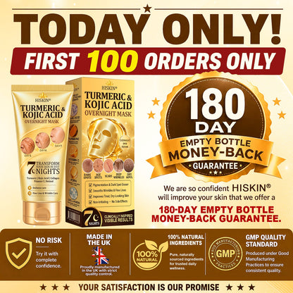🎁 𝐇𝐢𝐬𝐤𝐢𝐧® Exclusive Offer | Only 5 Boxes Left — Get an Extra 80% OFF Today on the Turmeric × Kojic Acid Overnight Peel-Off Mask. Grab Yours Before It’s Gone! 🎁